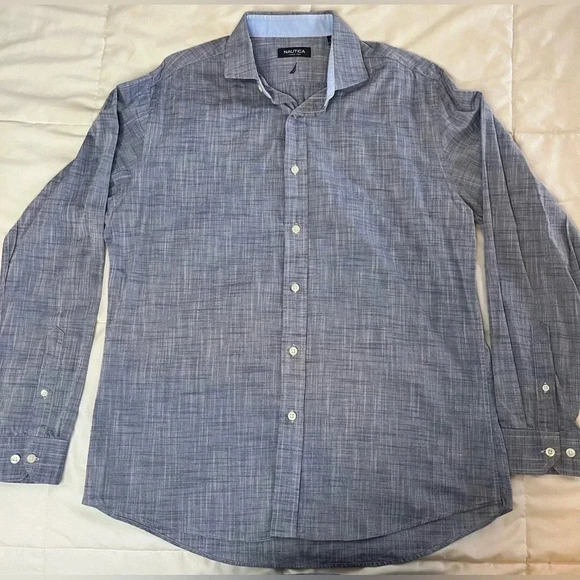 Nautica Dress Shirt Classic Fit Men’s Button Down 100% Cotton - Picture 1 of 3